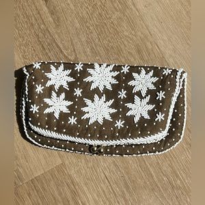 Boho - Vintage silk beaded purse